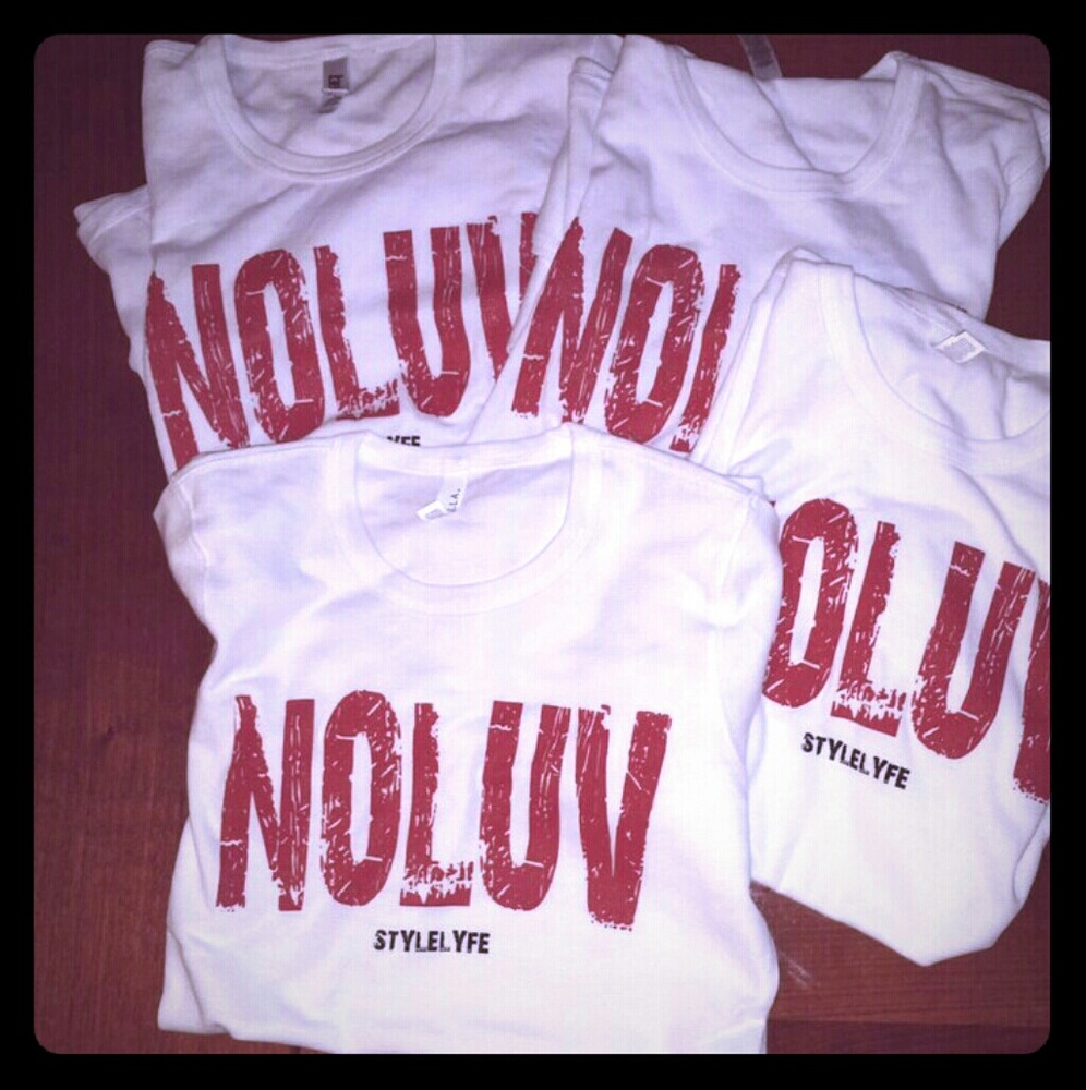 Women's NO LUV all white long sleeve thermal