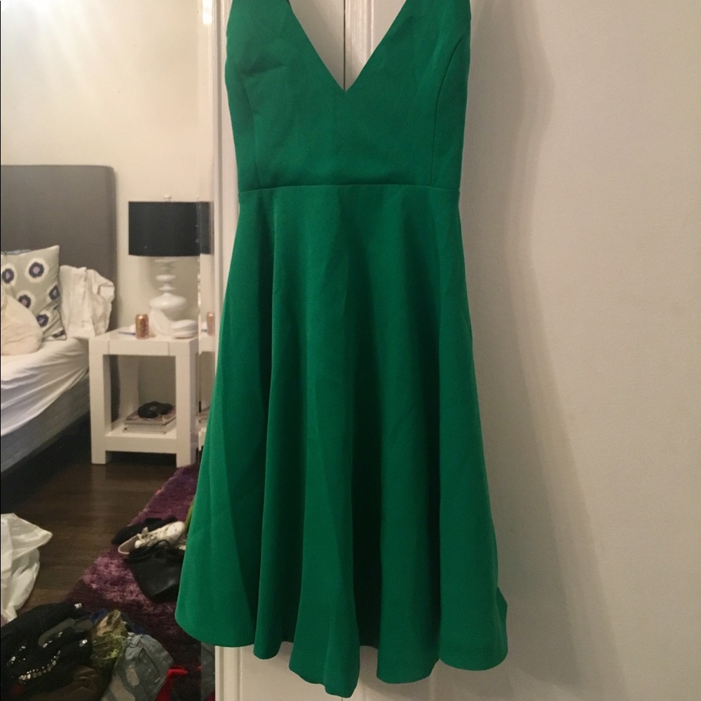 Crossback Green skater dress