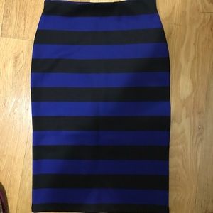 Striped midi skirt