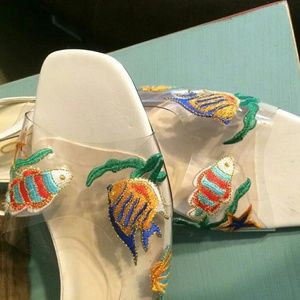 🚫🚫SOLD🛇🛇  Vintage embroidered fish shoes