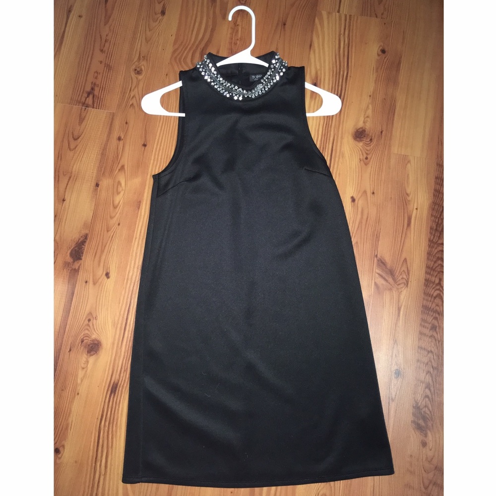 Black HighNeck Dress with Rhinestones from Topshop