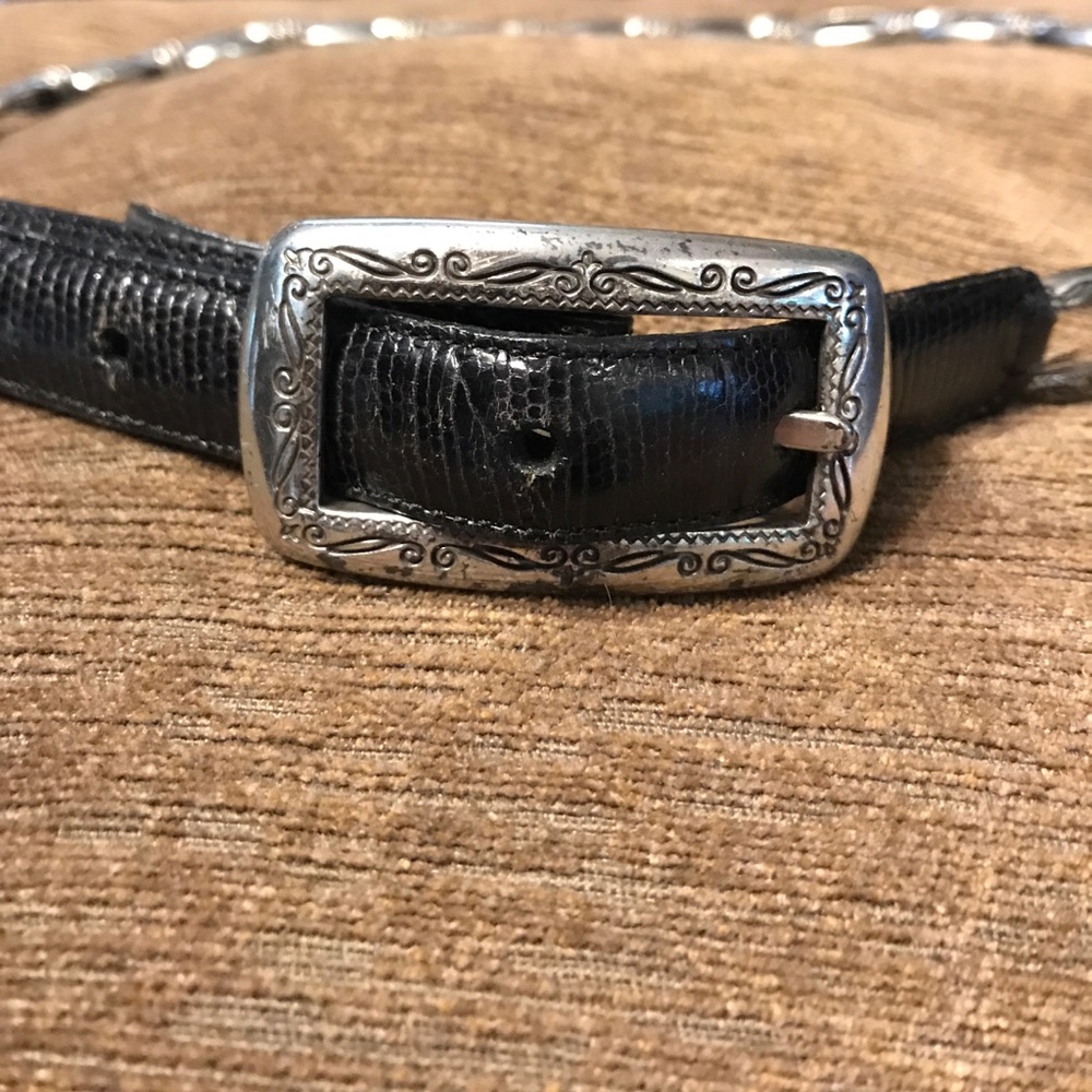 Brighton leather and silver plated belt