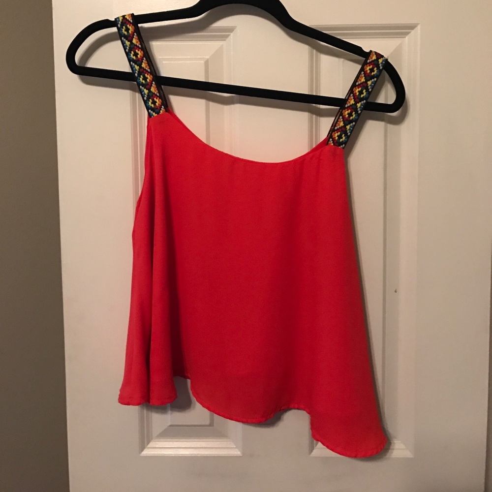 Tribal Orange Crop Top
