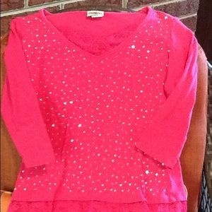 Rod's 3/4  sleeve shirt with bling 8/$25