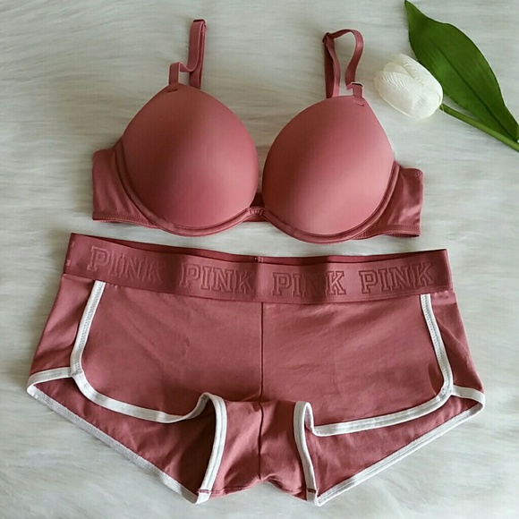 PINK Victoria's Secret Other - PINK SUPER PUSH-UP 34B & BOYSHORT SIZE S