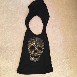 Tank top with glittered skull