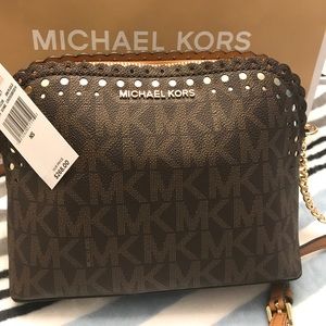 Michael Kors brown Cindy dome crossbody