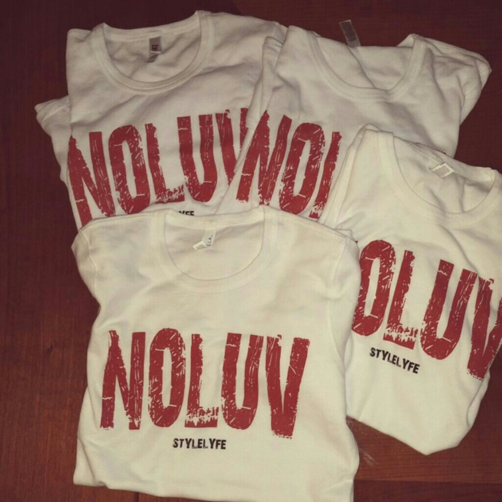 Women's StyleLyfe NO LUV all white thermal