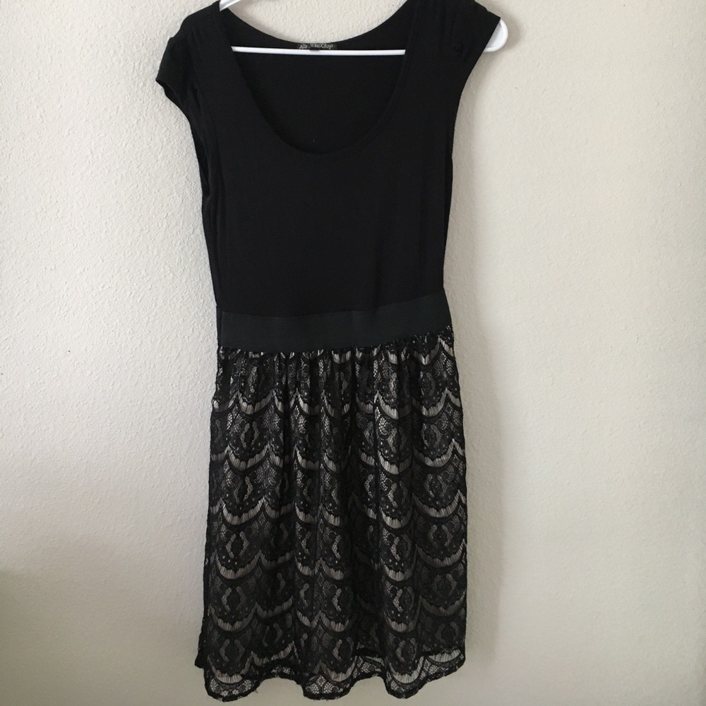 Black and Gold Lace Dress