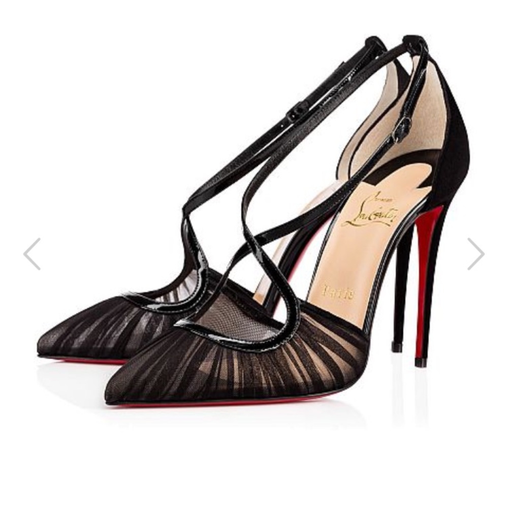 Christian Louboutin Marchella Velour Black Sz 37