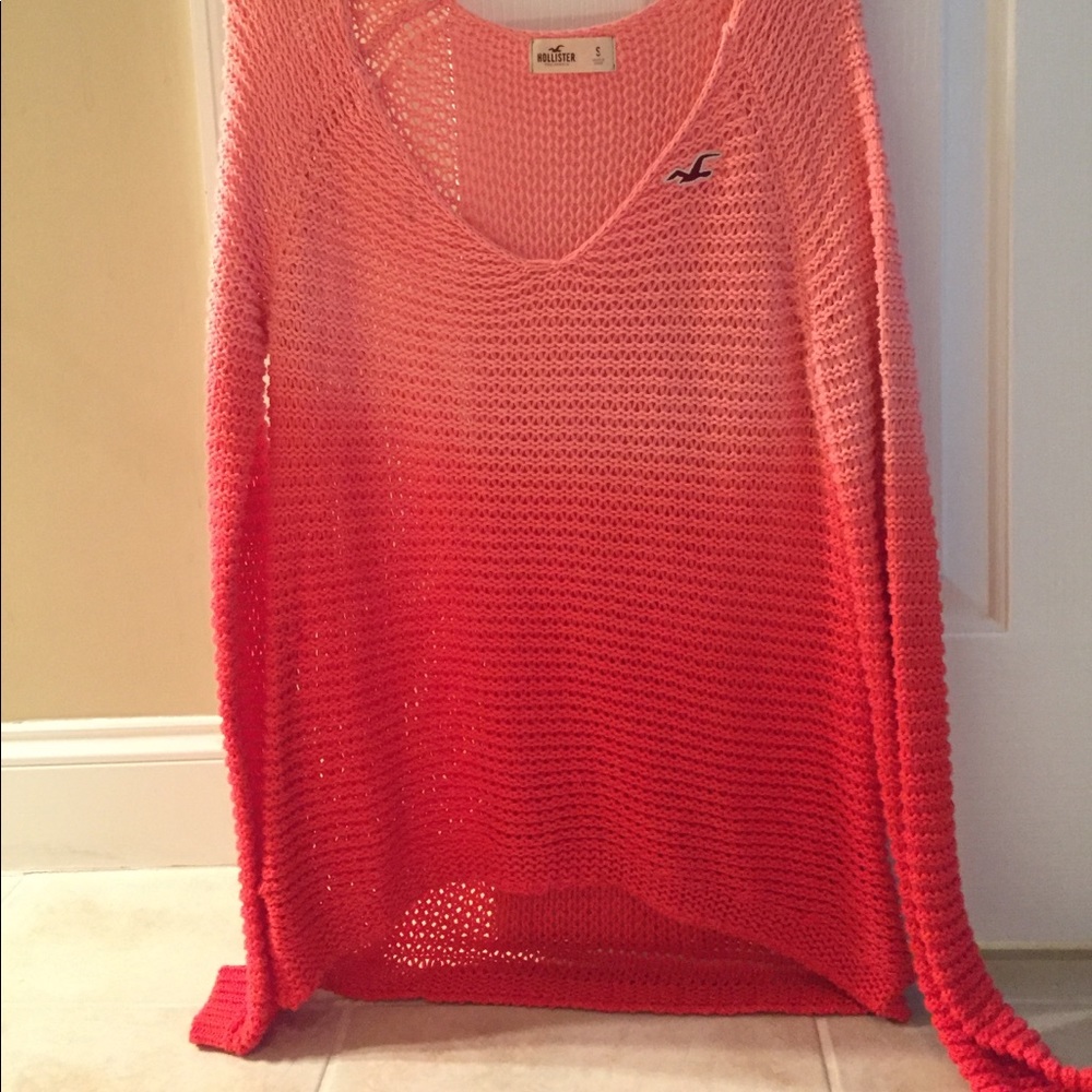 Oversized coral ombré hollister sweater