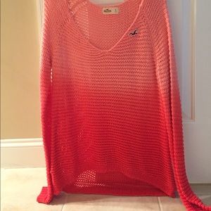 Oversized coral ombré hollister sweater