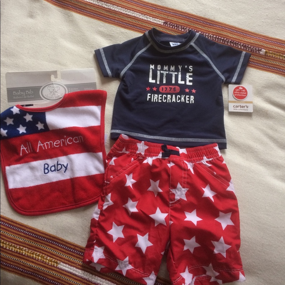 Patriotic bundle for baby, swim and rash guard