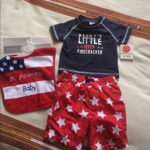 Patriotic bundle for baby, swim and rash guard