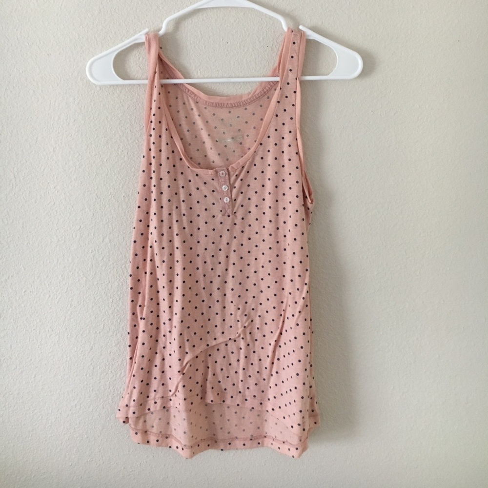 Pink and Navy Blue Polka Dot Tank
