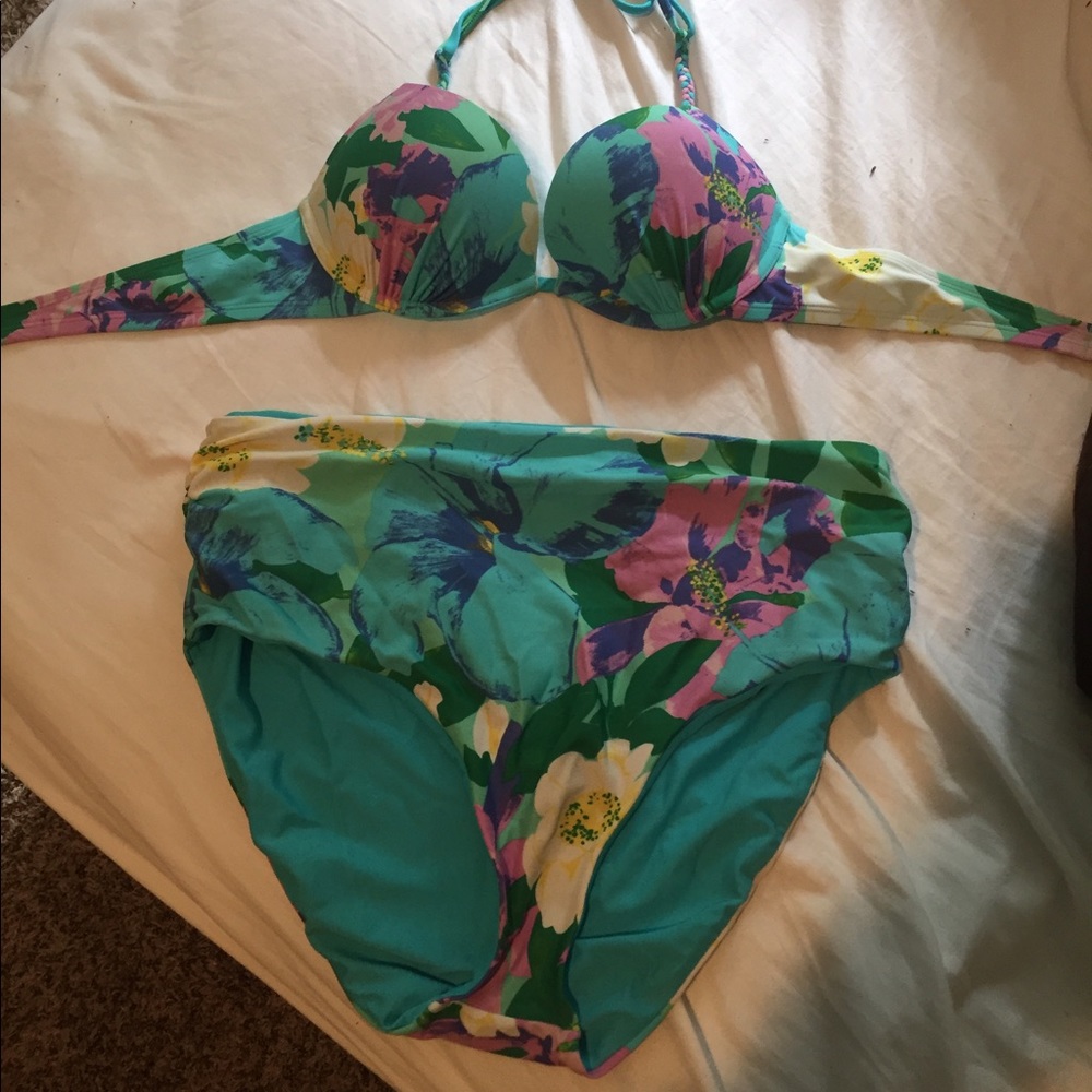 36B high waisted bikini in floral print