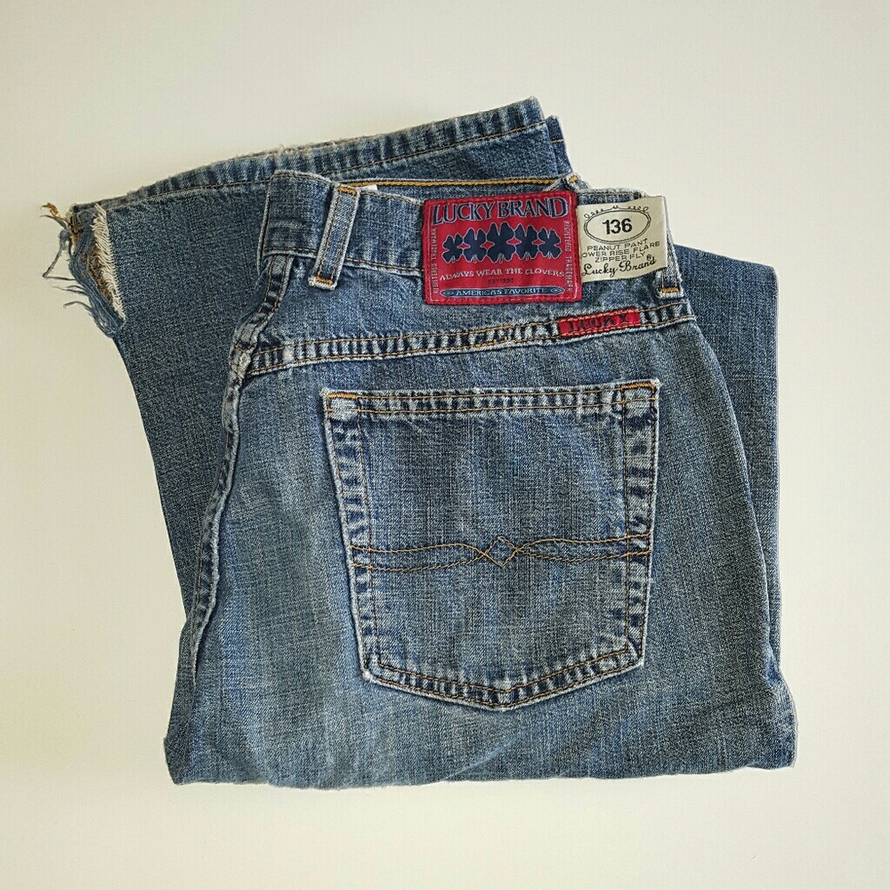 Lucky Brand Dungarees Lower Rise Flare Medium Wash