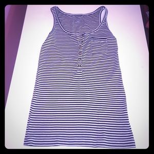 J. Crew perfect fit striped tank w/ gold buttons