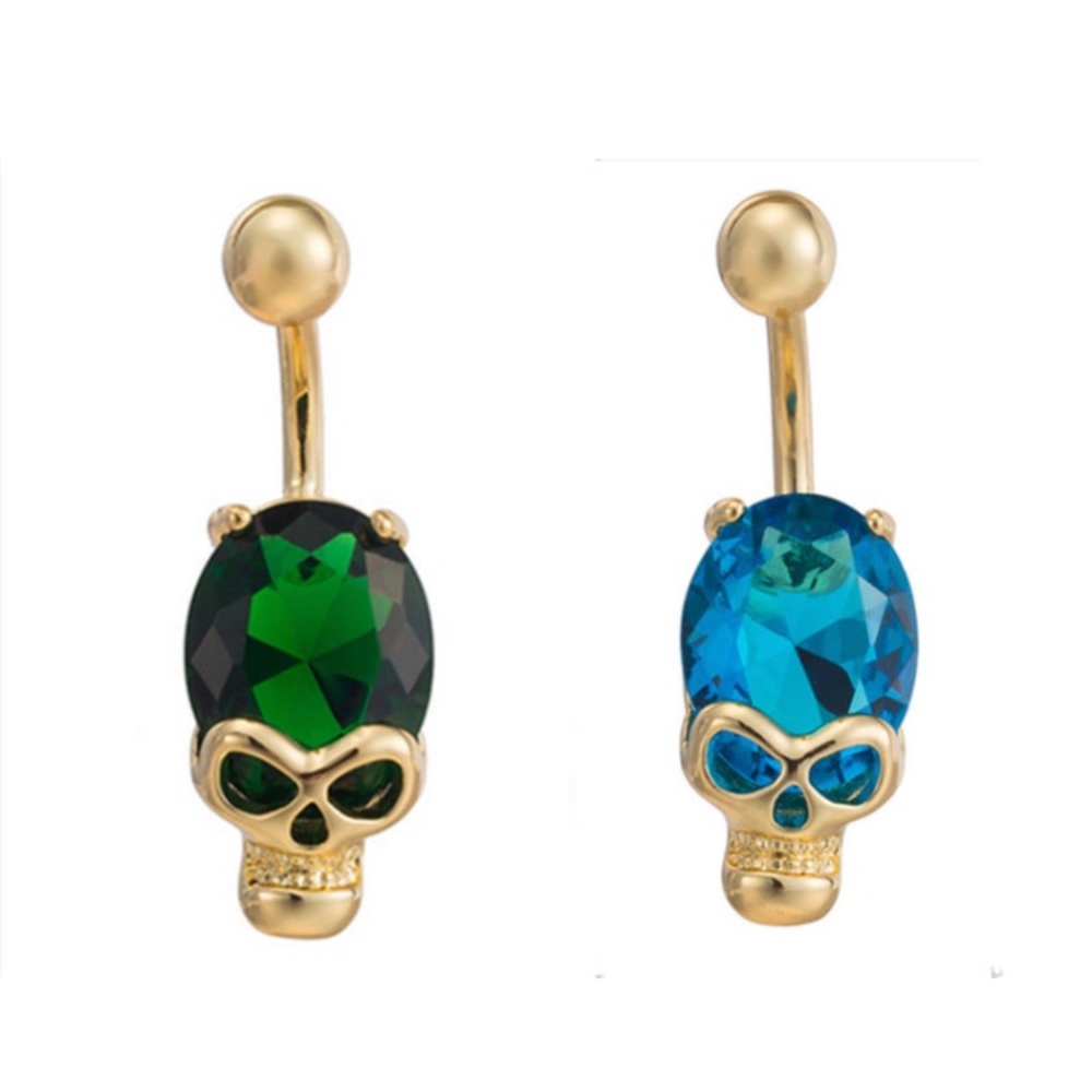 💀 green + blue navel belly body jewelry 💀