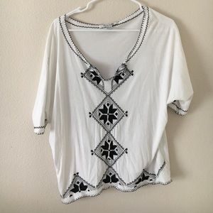 Black and White Aztec Blouse
