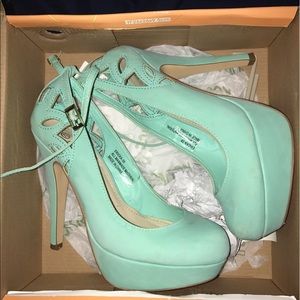Mint green pumps