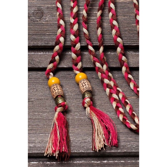 Multi Color Braided Tassel Belt - Picture 5 of 5