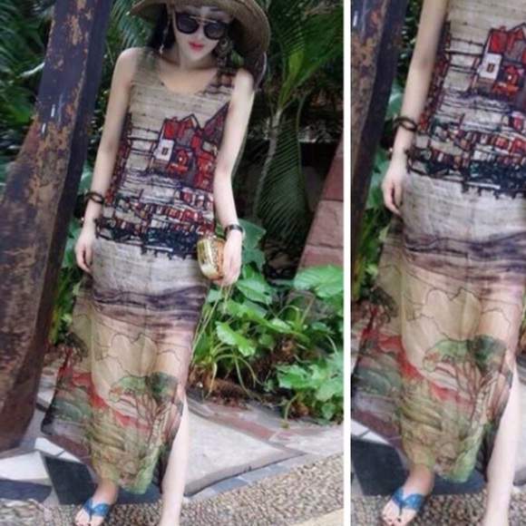 Printed chiffon dress - Picture 2 of 6