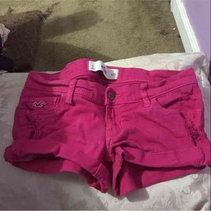 Hot pink distressed shorts size 0 Hollister