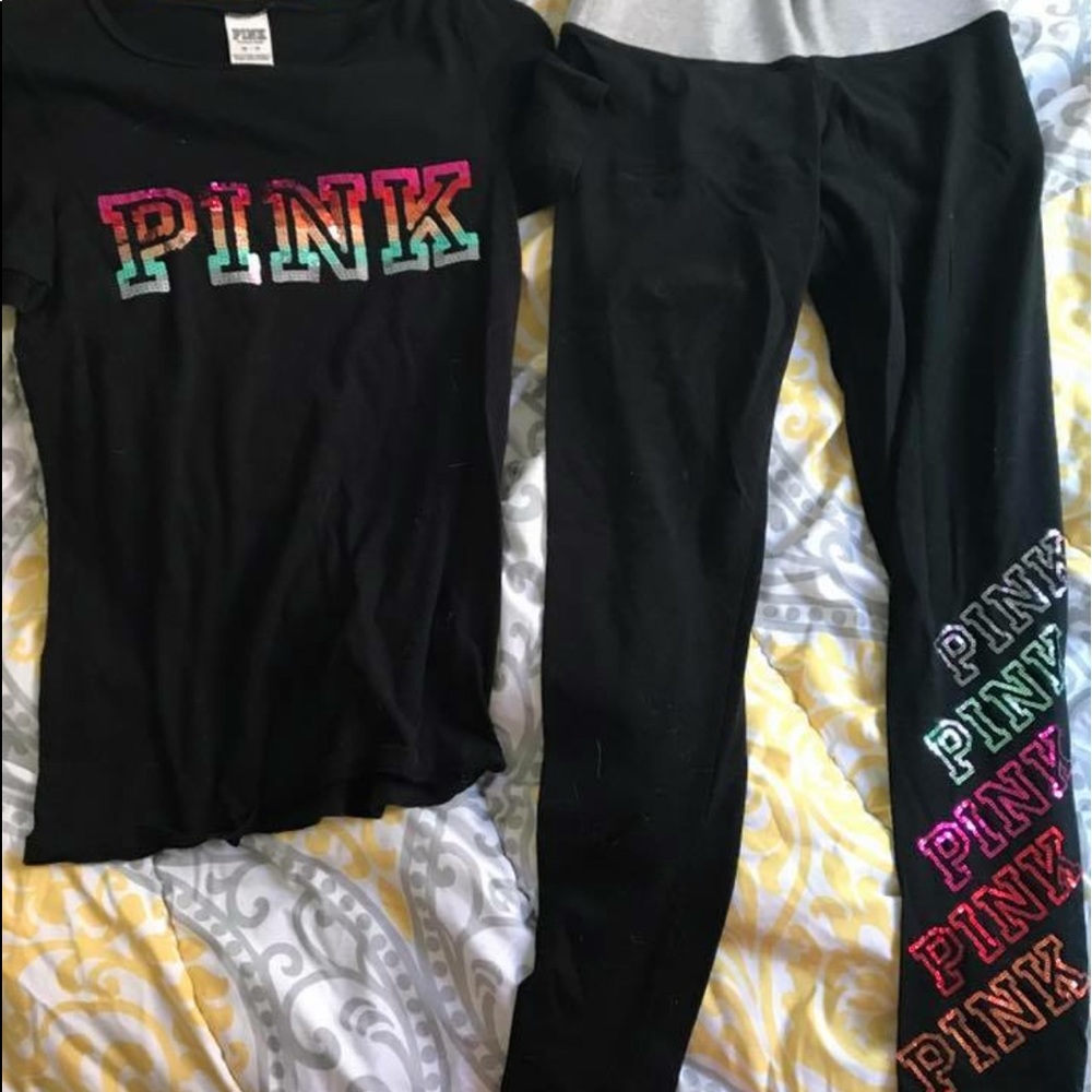 Pink vs shirt and yoga pant
