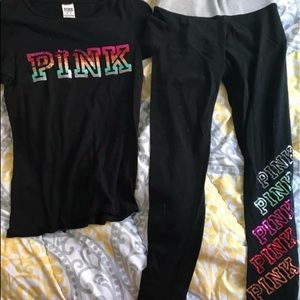 Pink vs shirt and yoga pant
