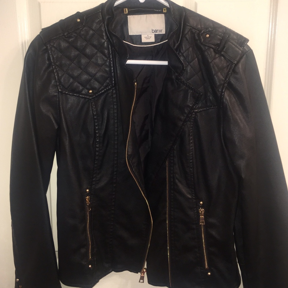 Black leather jacket