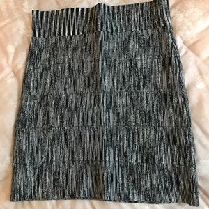 BCBG knee length black & white bandage skirt