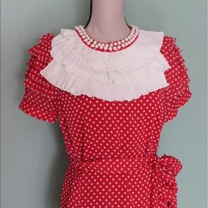 Red polka dot top