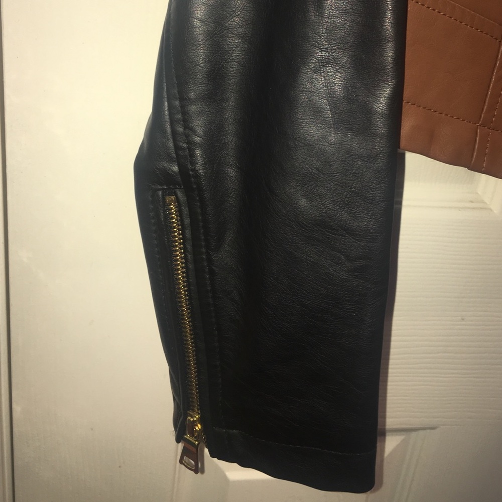 Color block leather jacket - Picture 2 of 3