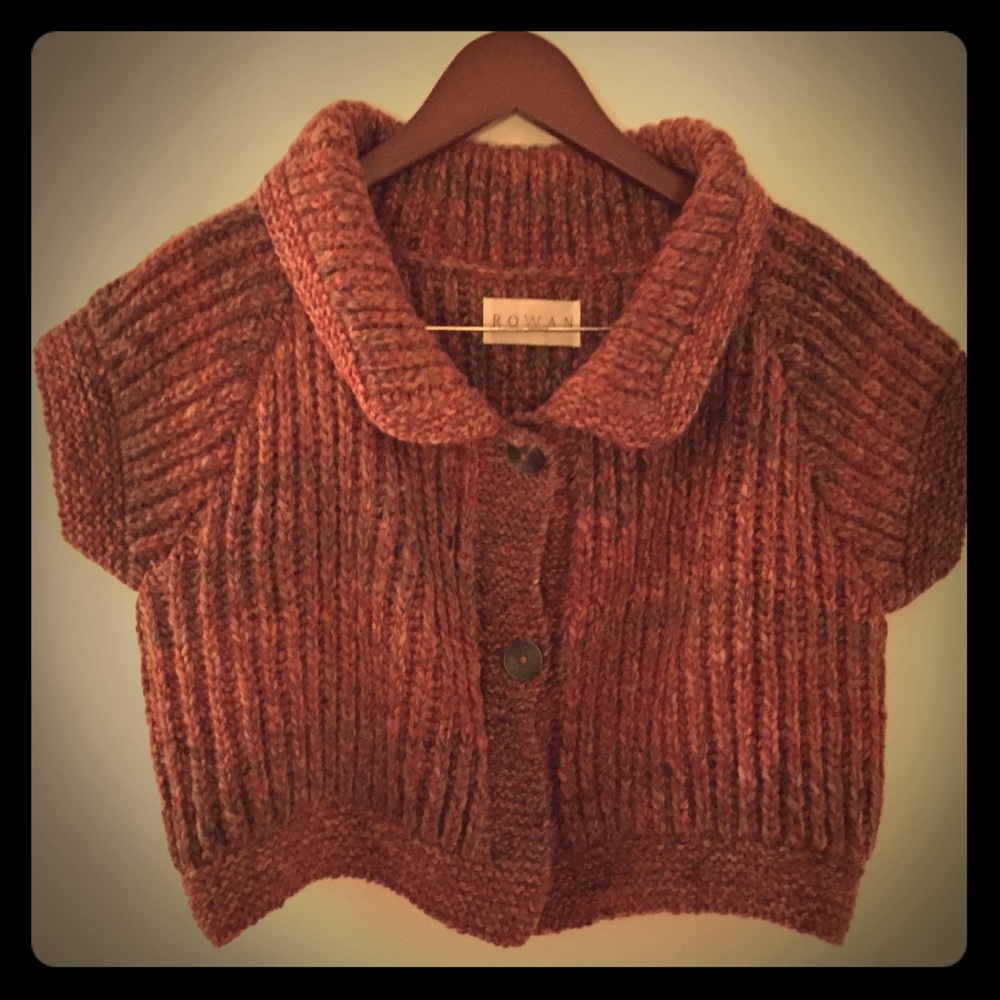 Cropped button up sweater
