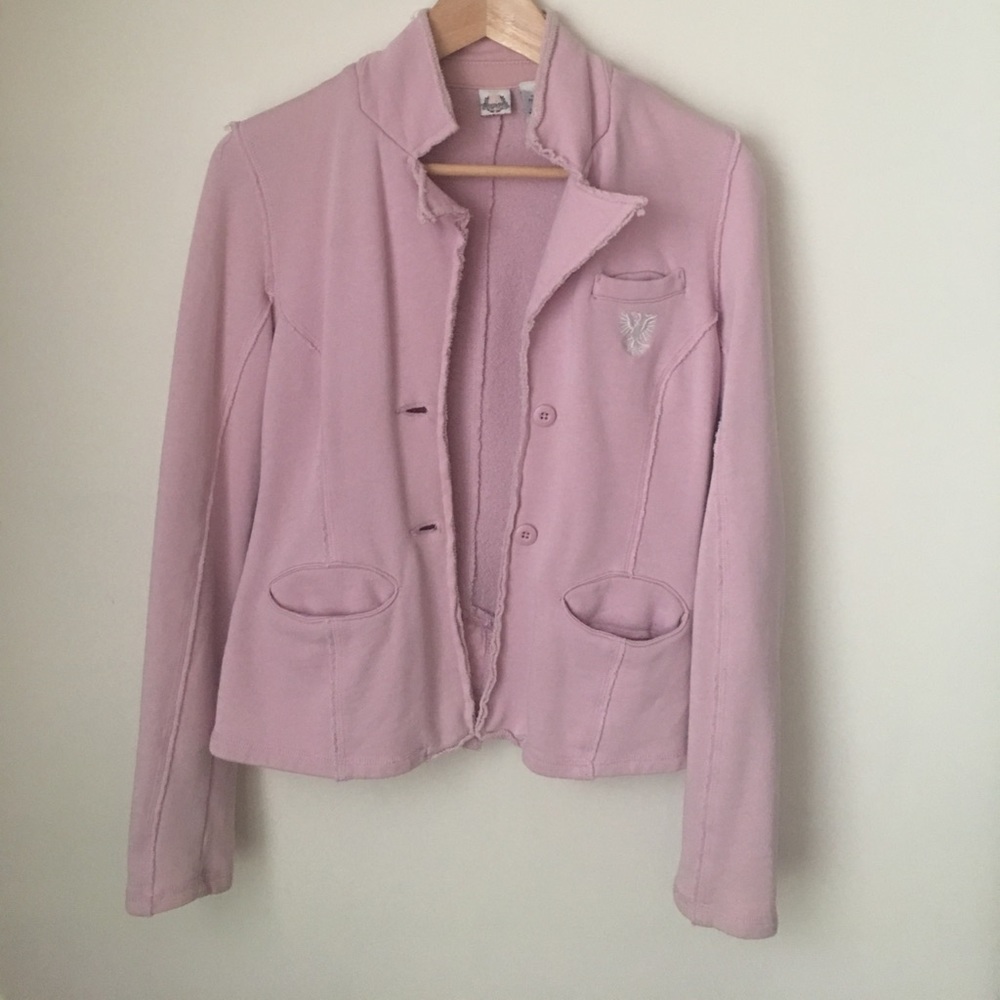 Triple 5 Soul pink sweatshirt blazer