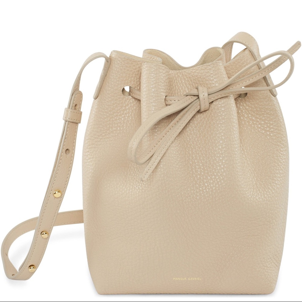 Mansur Gavriel Tumble Mini Bucket Bag Beige