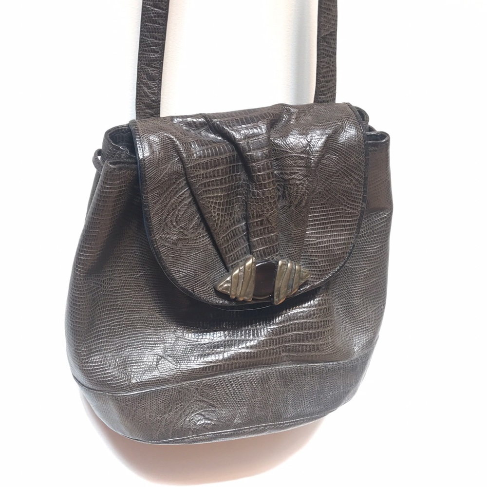 Vintage 1980s Sharif Leather faux snakeskin bag