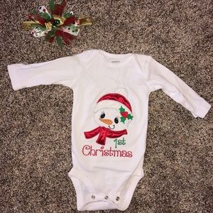 My First Christmas outfit with bow