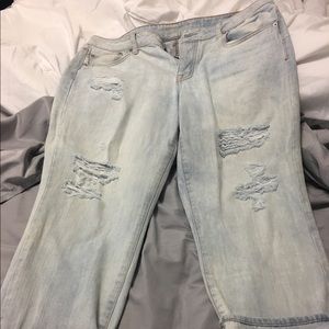 American Eagle size 16 100% cotton boy crop jeans