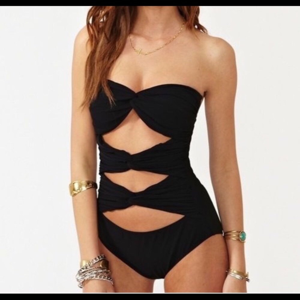Cute Black One Piece Swimsuit