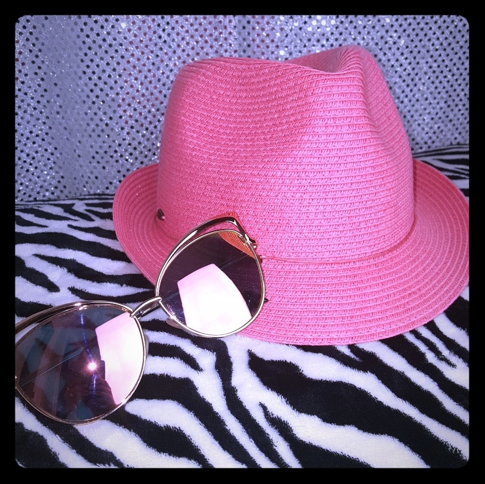 POSH CORAL PINK FEDORA STYLE HAT