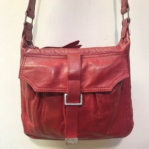 Vintage Red Soft Leather Tosca Blu Shoulder Bag
