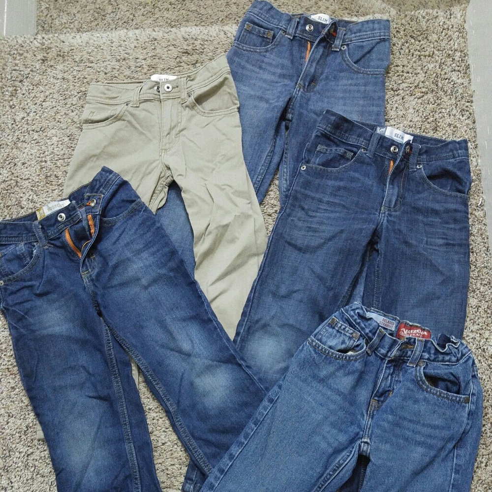 5 pairs of boy's 6 Slim adjustable waist jeans