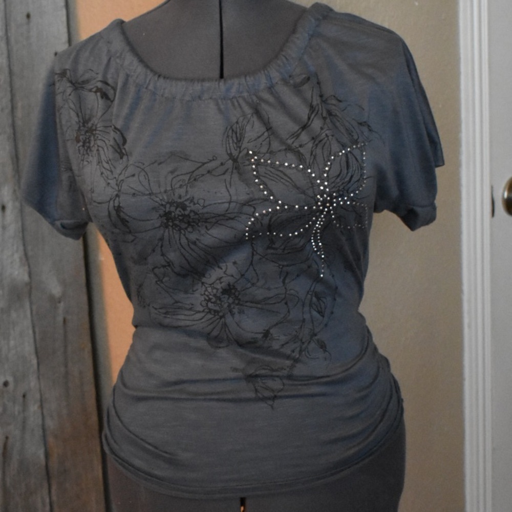 Sparkle Flower Blouse - Super Cute!