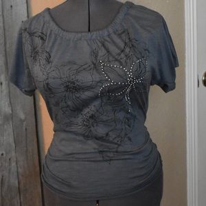 Sparkle Flower Blouse - Super Cute!