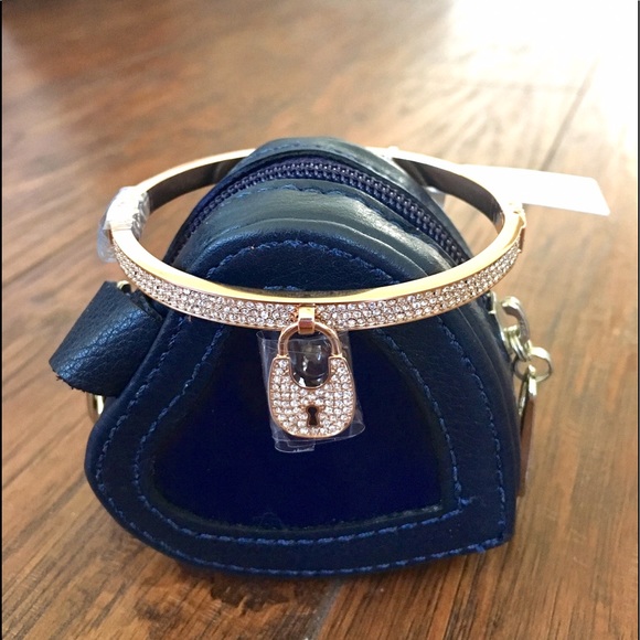 MICHAEL KORS Pavé Rose Gold Lock Bangle Bracelet - Picture 2 of 8