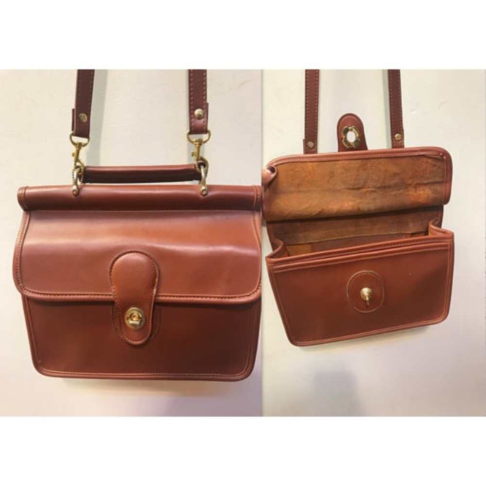 Vintage Light Mahogany Leather School Girl Bookbag