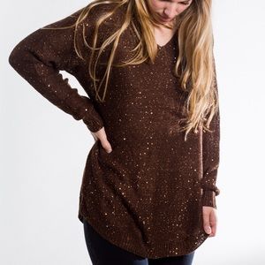 🔴 Soft Surroundings Brown & Gold Sweater
