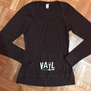 Kavio! Vail Colorado Kangaroo Pocket Top Size L